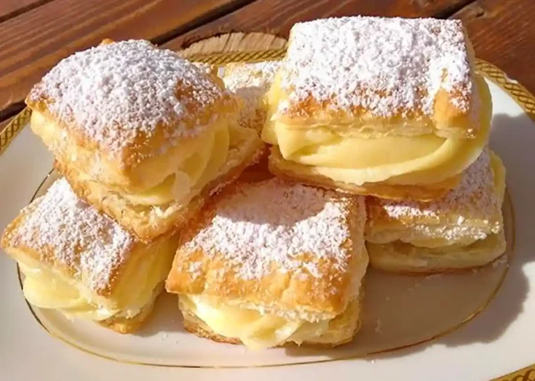 Blätterteig Teilchen gefüllt mit Vanille Rezept