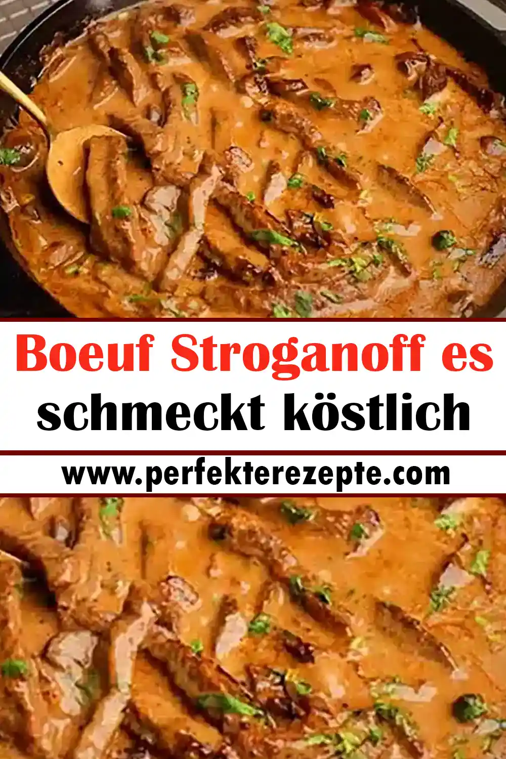 Boeuf Stroganoff es schmeckt köstlich Rezept