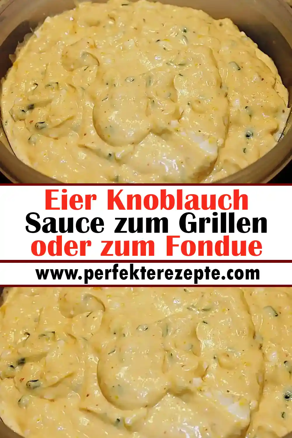 Eier Knoblauch Sauce Rezept zum Grillen oder zum Fondue