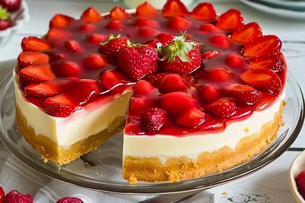 Erdbeerkuchen mit Schmand-Vanillecreme Rezept