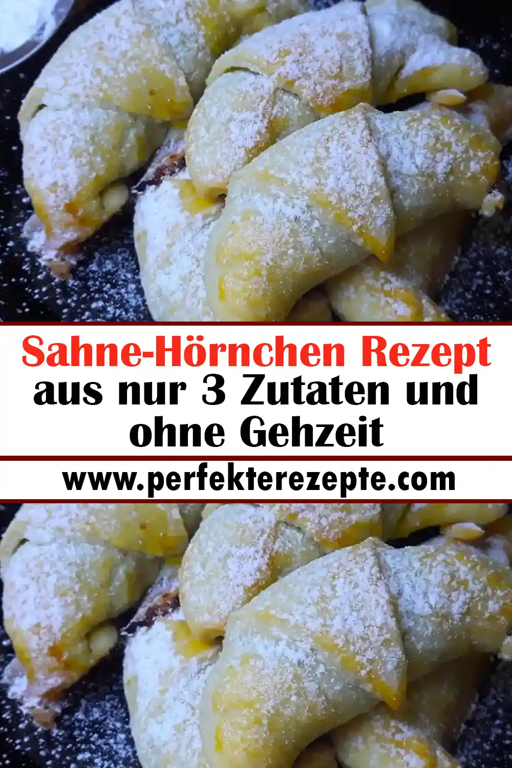 Fantastische Sahne-Hörnchen Rezept aus nur 3 Zutaten und ohne Gehzeit