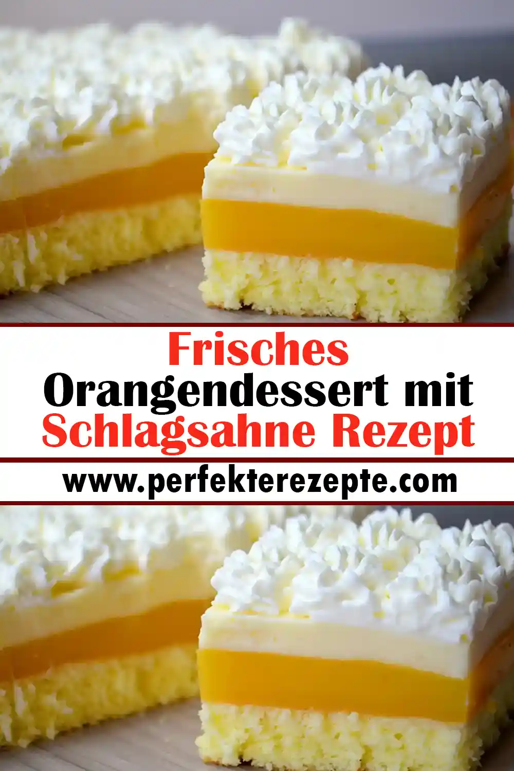 Frisches Orangendessert mit Schlagsahne Rezept