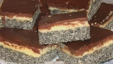 Mohnkuchen mit Vanillecreme und Schoko Rezept (leckerer Blechkuchen, schmeckt lecker, gelingt immer)