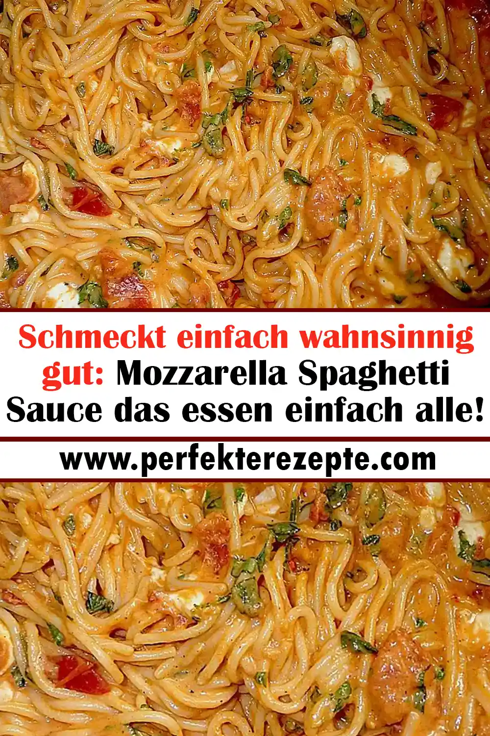 Schmeckt einfach wahnsinnig gut: Mozzarella Spaghetti Sauce das essen einfach alle!