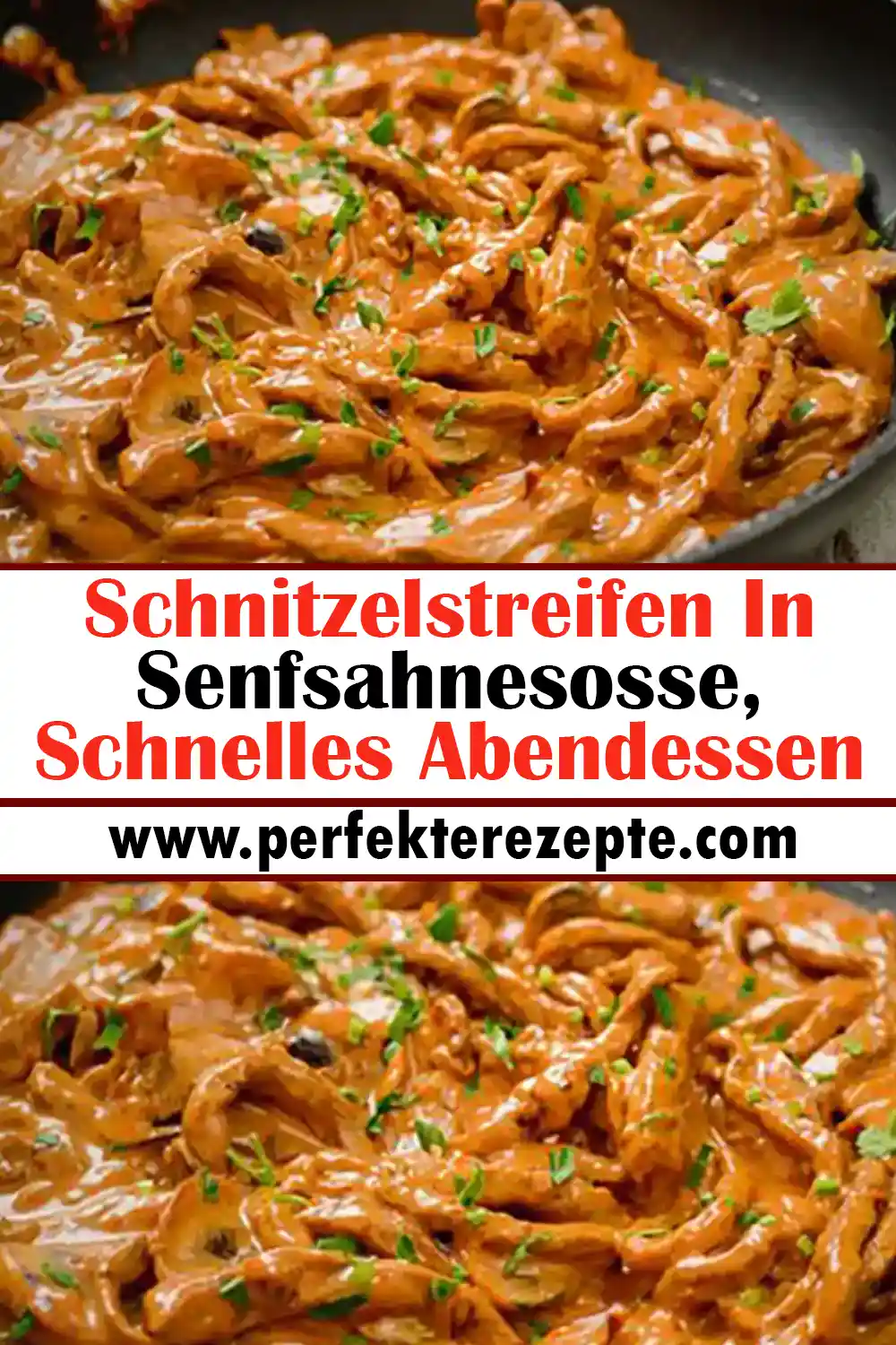 Schnitzelstreifen In Senfsahnesosse Rezept, Schnelles Abendessen