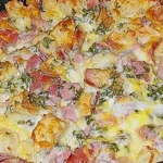 Bauernauflauf mit Schinken überbacken Rezept