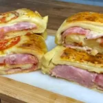 Blätterteig Strudel mit Schinken und Käse