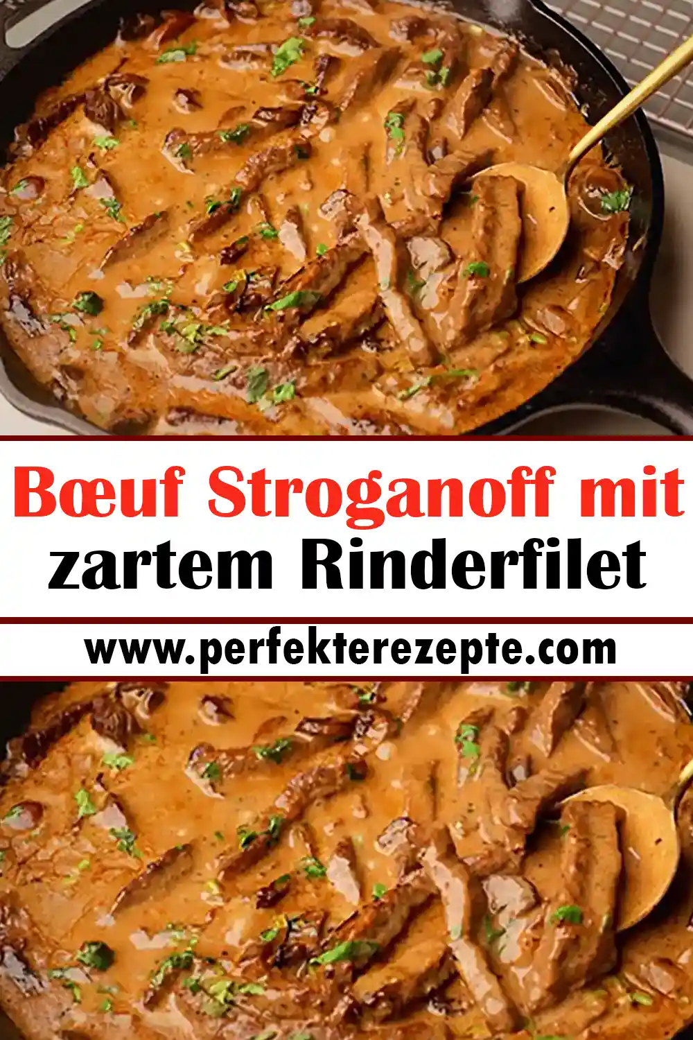 Bœuf Stroganoff mit zartem Rinderfilet Rezept