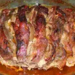 Gefüllter Nackenbraten Rezept, ein “Männerrezept” mit viel Fleisch und Zwiebeln!