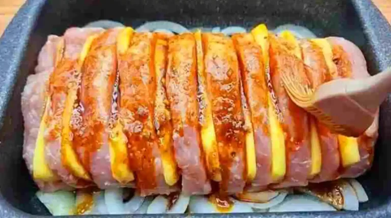 Geschichtetes Fleisch mit Kase Rezept, Superzart!
