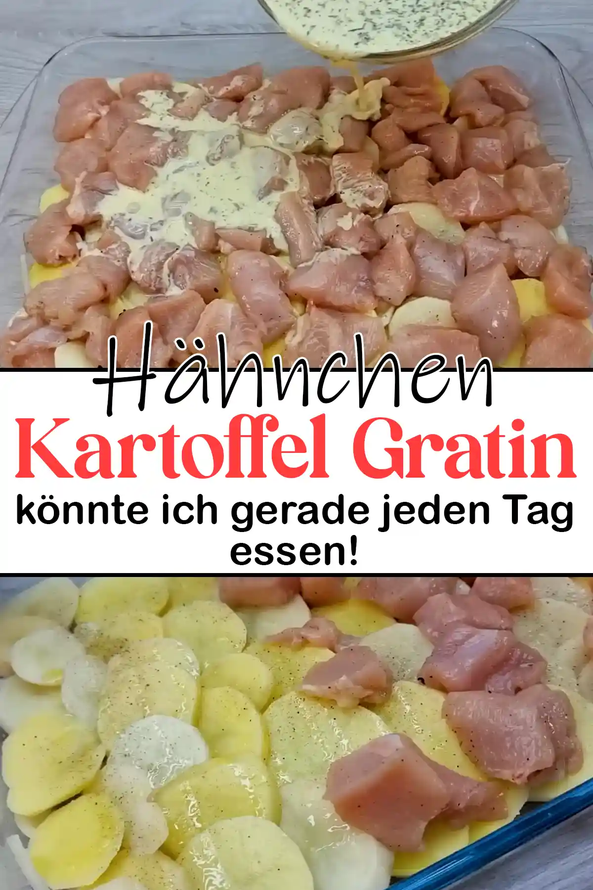 Hähnchen Kartoffel Gratin Rezept, könnte ich gerade jeden Tag essen!