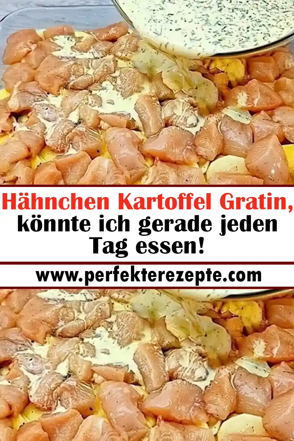 Hähnchen Kartoffel Gratin Rezept, könnte ich gerade jeden Tag essen!