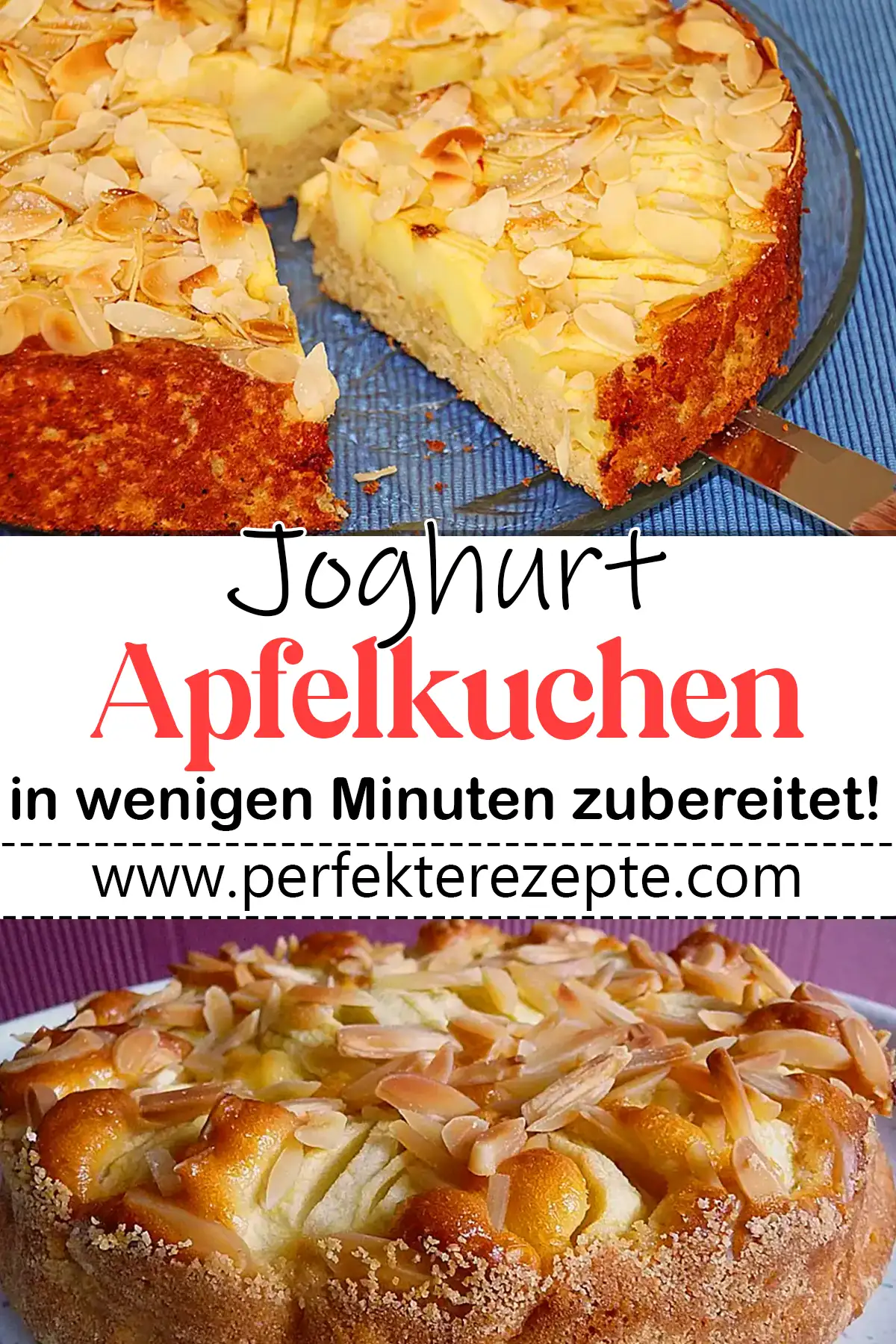 Joghurt Apfelkuchen Rezept in wenigen Minuten zubereitet!