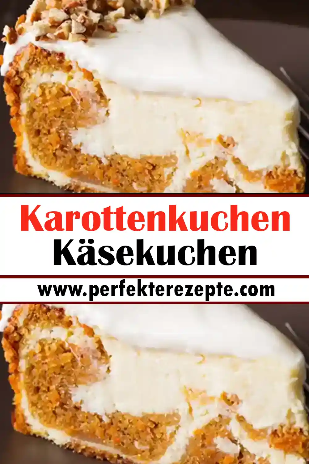 Karottenkuchen-Käsekuchen Rezept