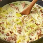 Käse Lauch Suppe mit Hackfleisch Rezept