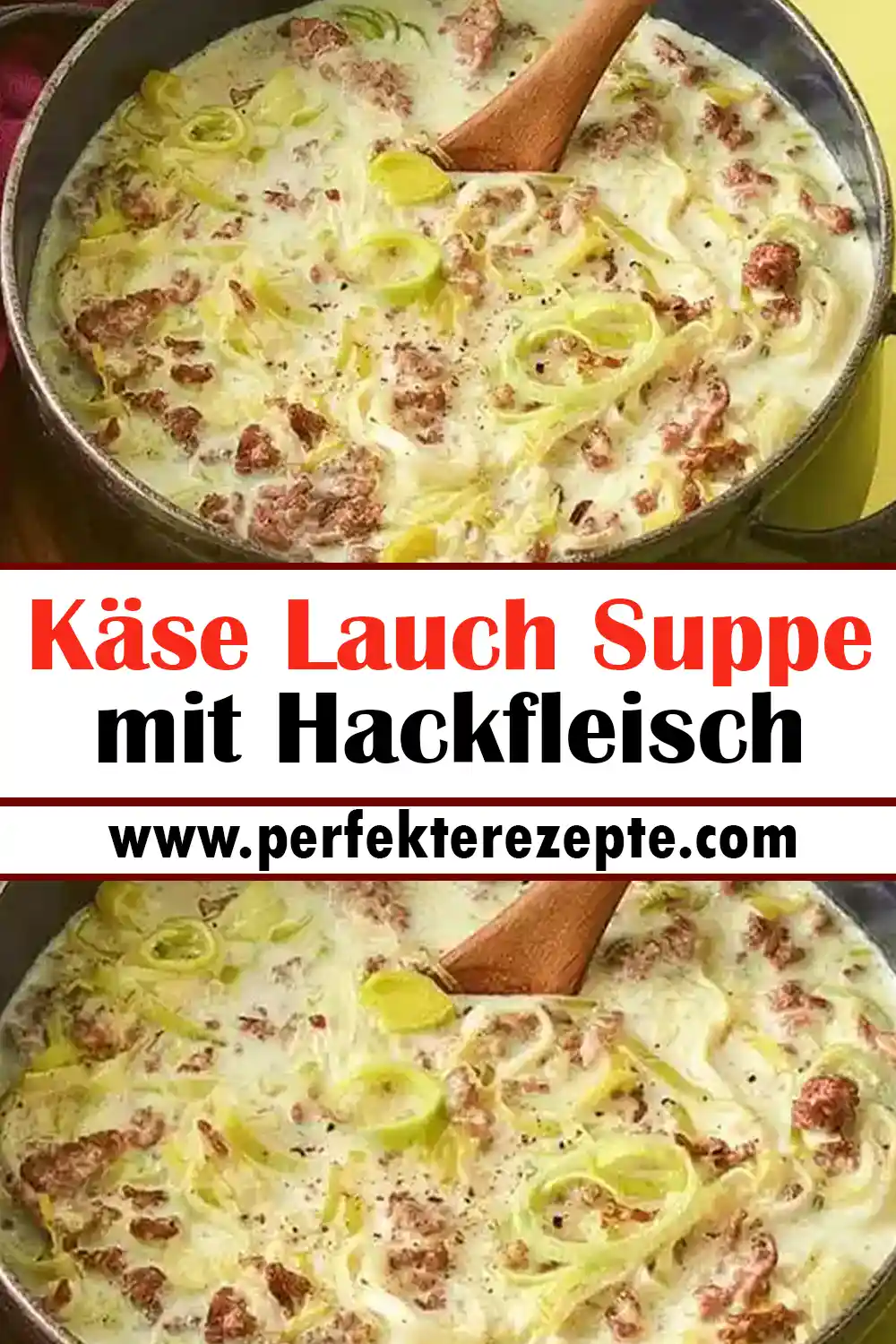 Käse Lauch Suppe mit Hackfleisch Rezept