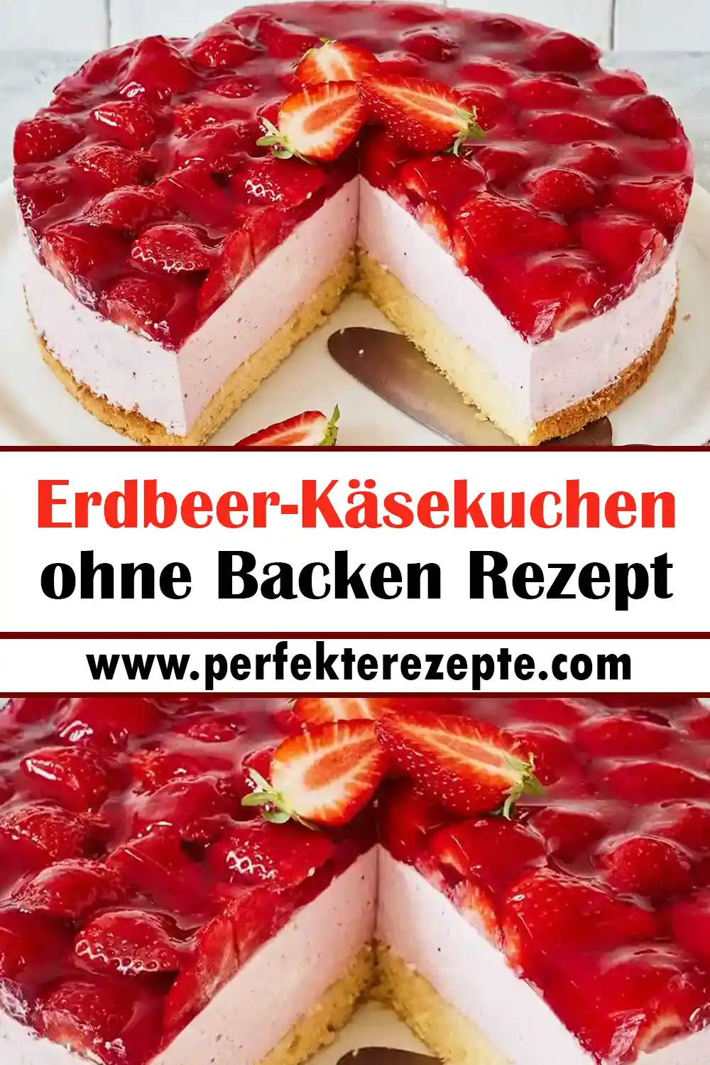 Lecker Erdbeer-Käsekuchen ohne Backen Rezept