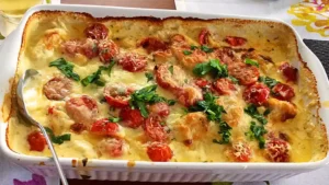 Mozzarella-Hähnchen in Basilikum-Sahnesauce Rezept
