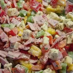 Paprika Salat mit Schinken & Käse Rezept