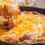 Reis Hackfleisch Auflauf mit Knoblauch Rezept