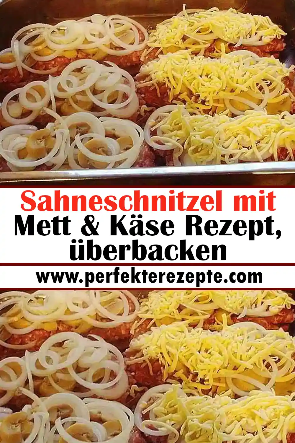 Sahneschnitzel mit Mett & Käse Rezept, überbacken
