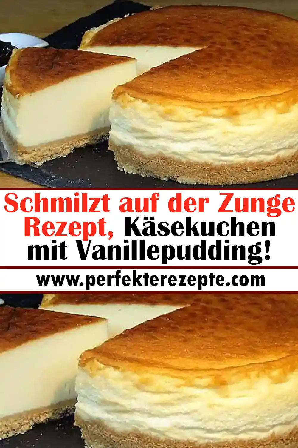 Schmilzt auf der Zunge Rezept, Käsekuchen mit Vanillepudding!