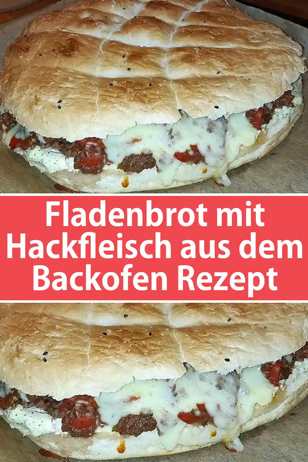 Fladenbrot mit Hackfleisch aus dem Backofen Rezept