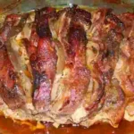 Gefüllter Nackenbraten Rezept, ein “Männerrezept” mit viel Fleisch und Zwiebeln!