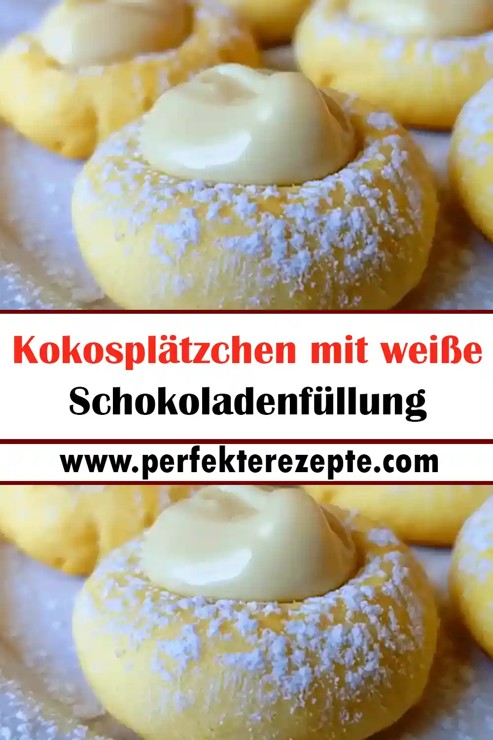 Kokosplätzchen mit weiße Schokoladenfüllung Rezept