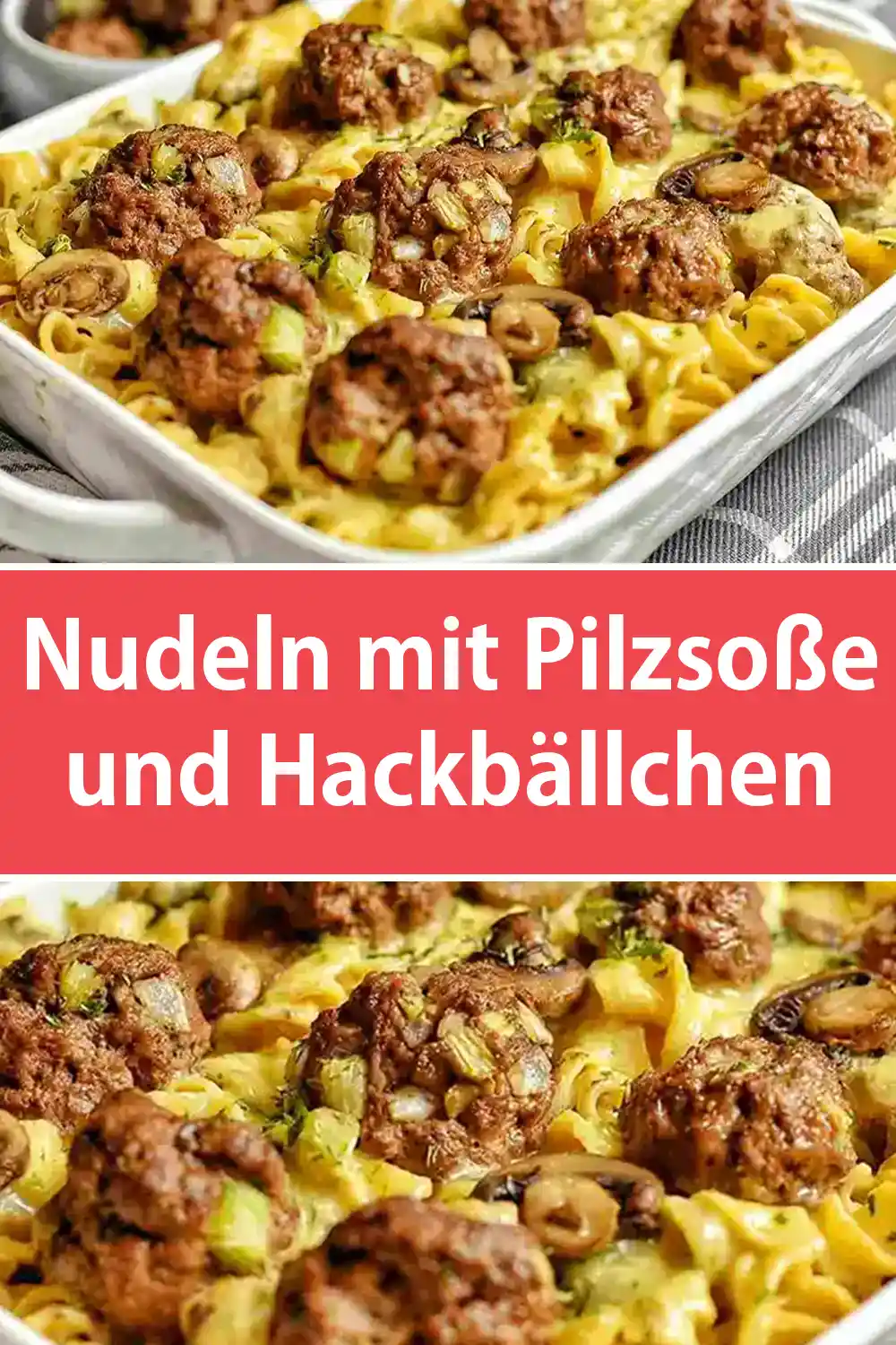 Nudeln mit Pilzsoße und Hackbällchen Rezept