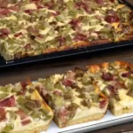 Quark Rhabarberkuchen mit Vanillepudding Rezept
