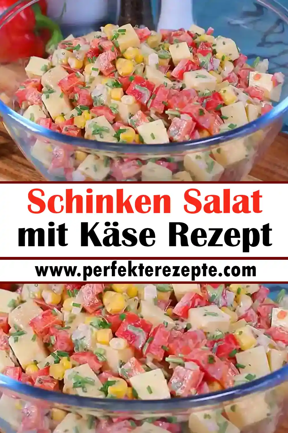 Schinken Salat mit Käse Rezept