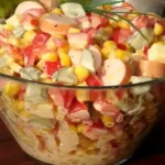 Wurst Salat mit Paprika und Mais Rezept