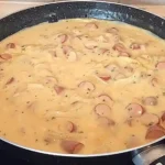 Würstchen Senf Gulasch mit Penne Rezept