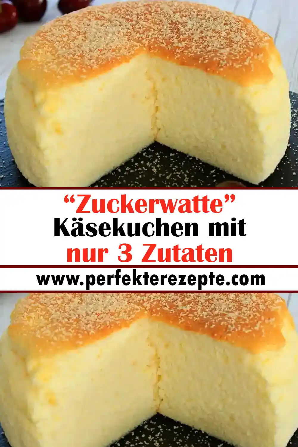 “Zuckerwatte” Käsekuchen mit nur 3 Zutaten