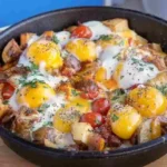 Herzhafte Bratkartoffeln mit Ei und Käse Rezept