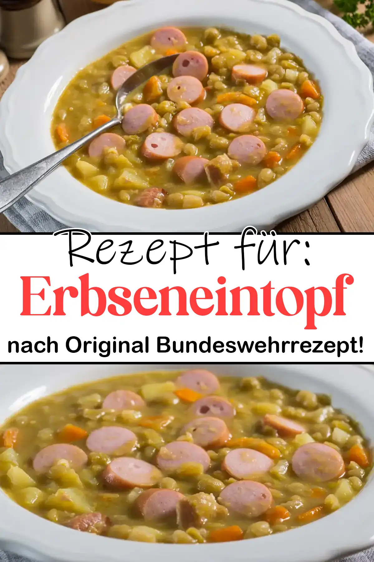 Herzhafter Erbseneintopf nach Original Bundeswehrrezept!