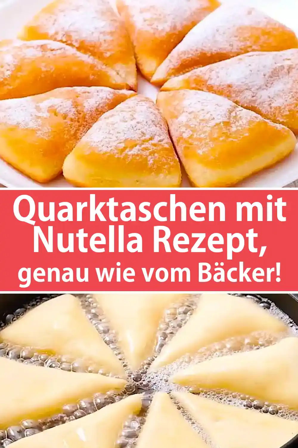 Quarktaschen mit Nutella Rezept, genau wie vom Bäcker!