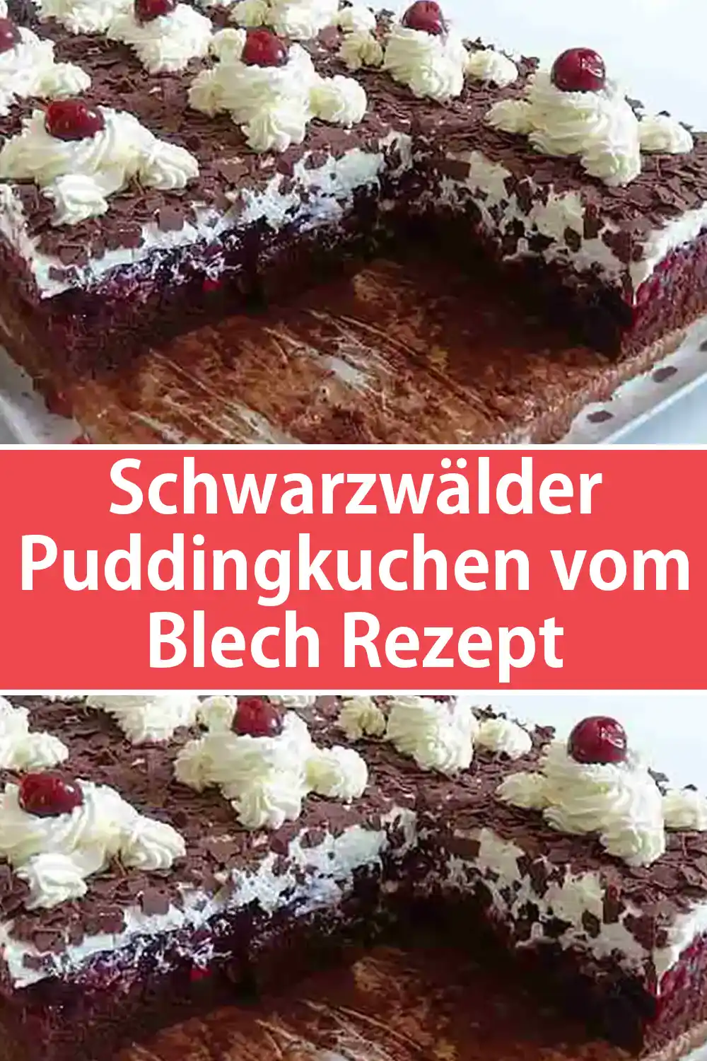 Schwarzwälder Puddingkuchen vom Blech - Ein himmlischer Genuss!