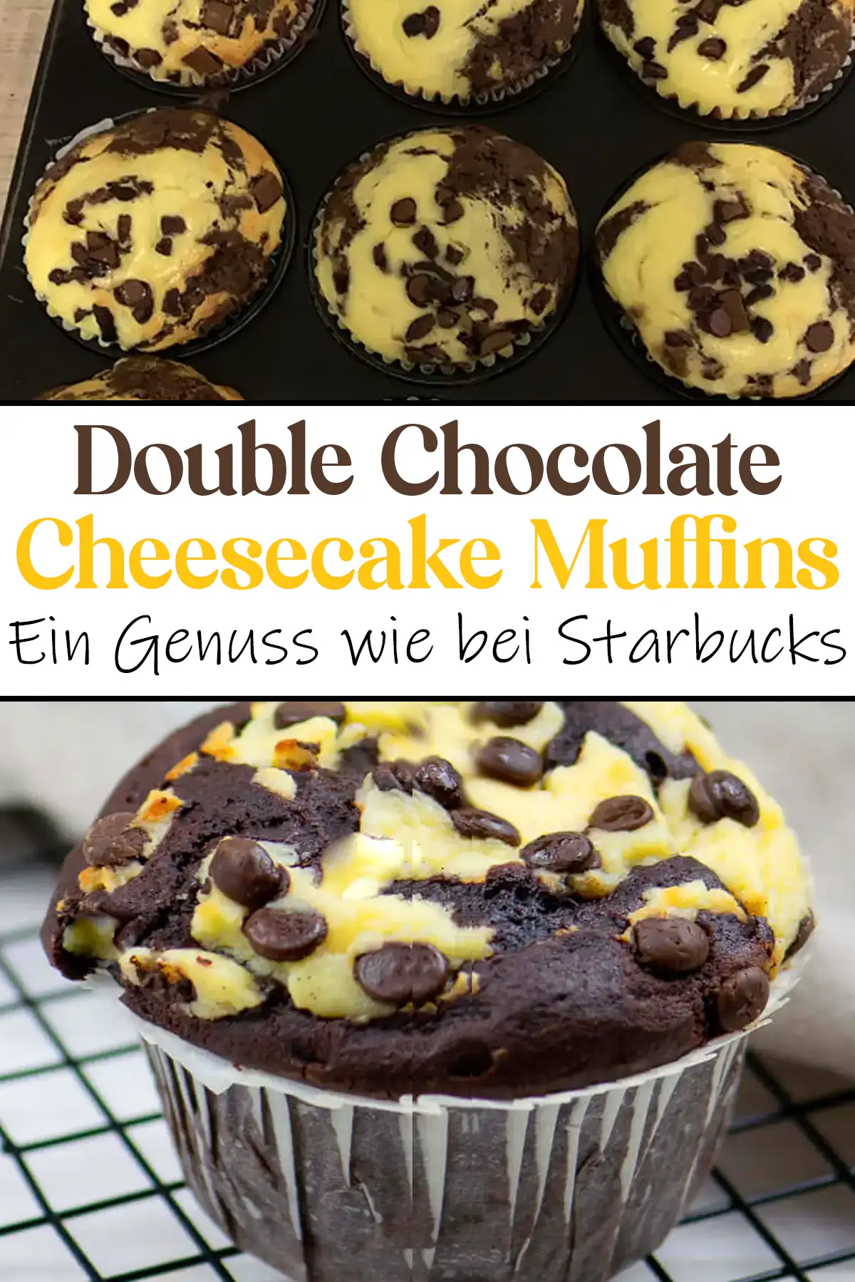 Double Chocolate Cheesecake Muffins Rezept: Ein Genuss wie bei Starbucks