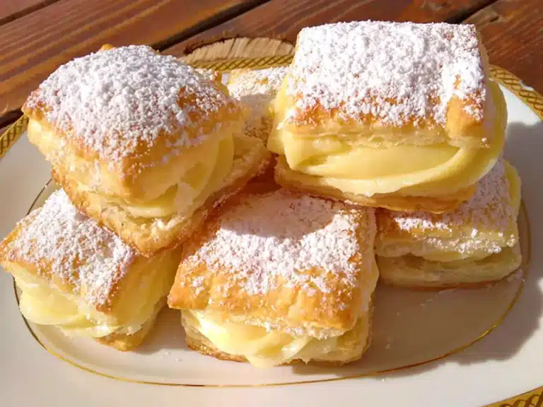 Vanillecremepudding im knusprigen Blätterteig mit nur 4 Zutaten