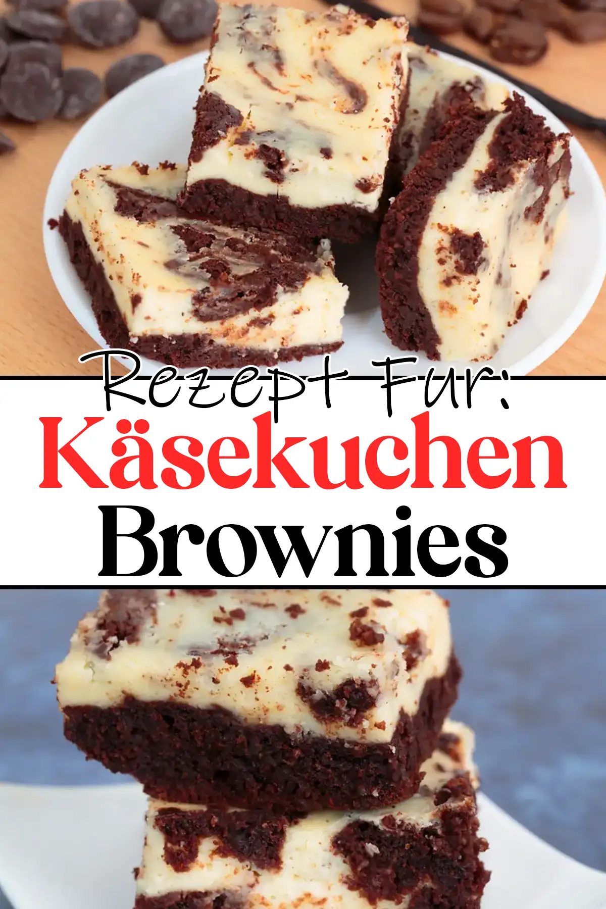 Käsekuchen Brownies Rezept: saftig und schokoladig