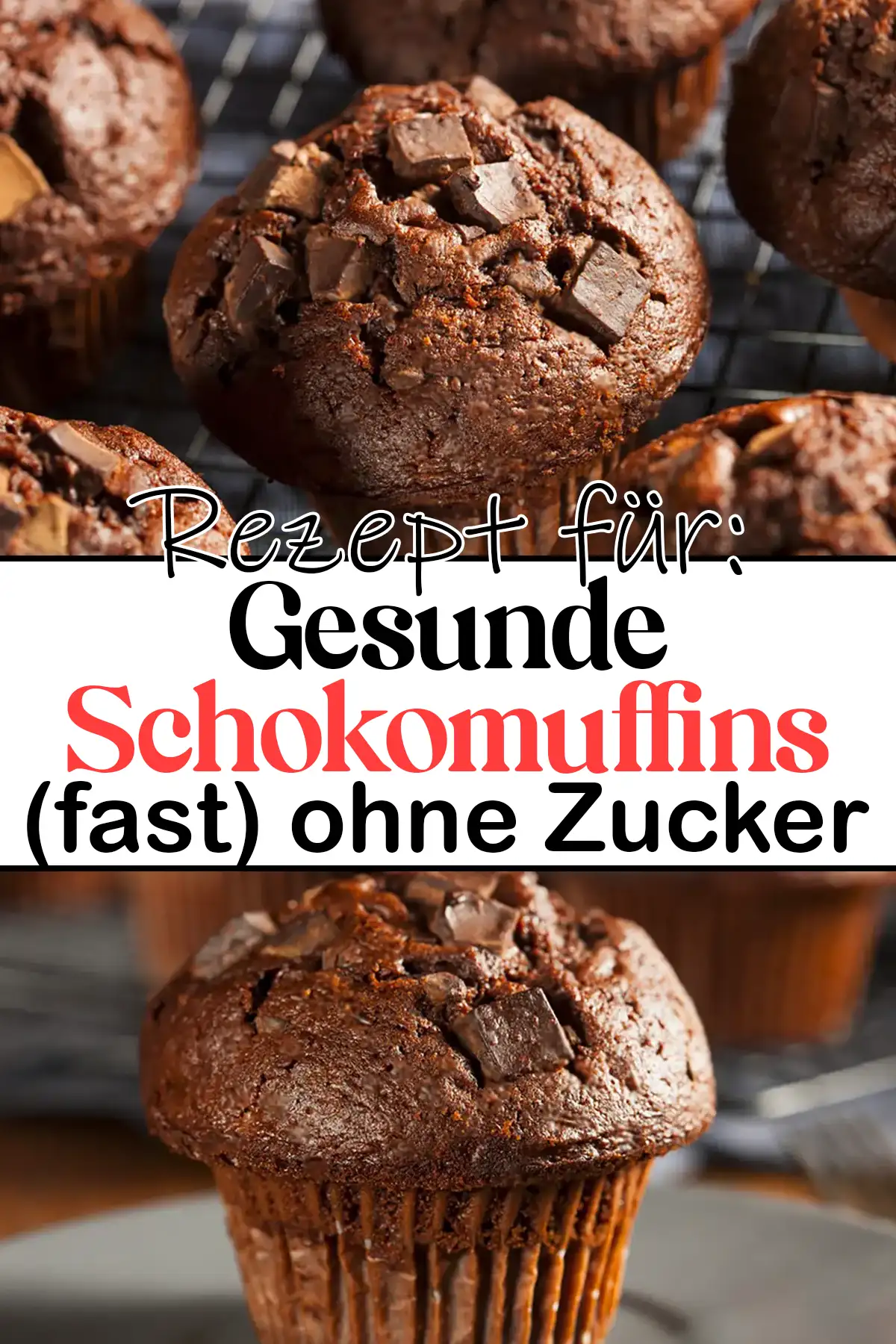 Gesunde Schokomuffins Rezept (fast) ohne Zucker