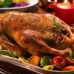 klassisch Gebratene Ente Rezept mit Rotkohl, Kartoffeln und Sauce - für weihnachten