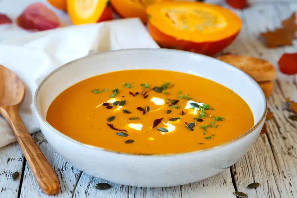 Köstliches Kürbissuppe mit Ingwer und Kokosmilch Rezept