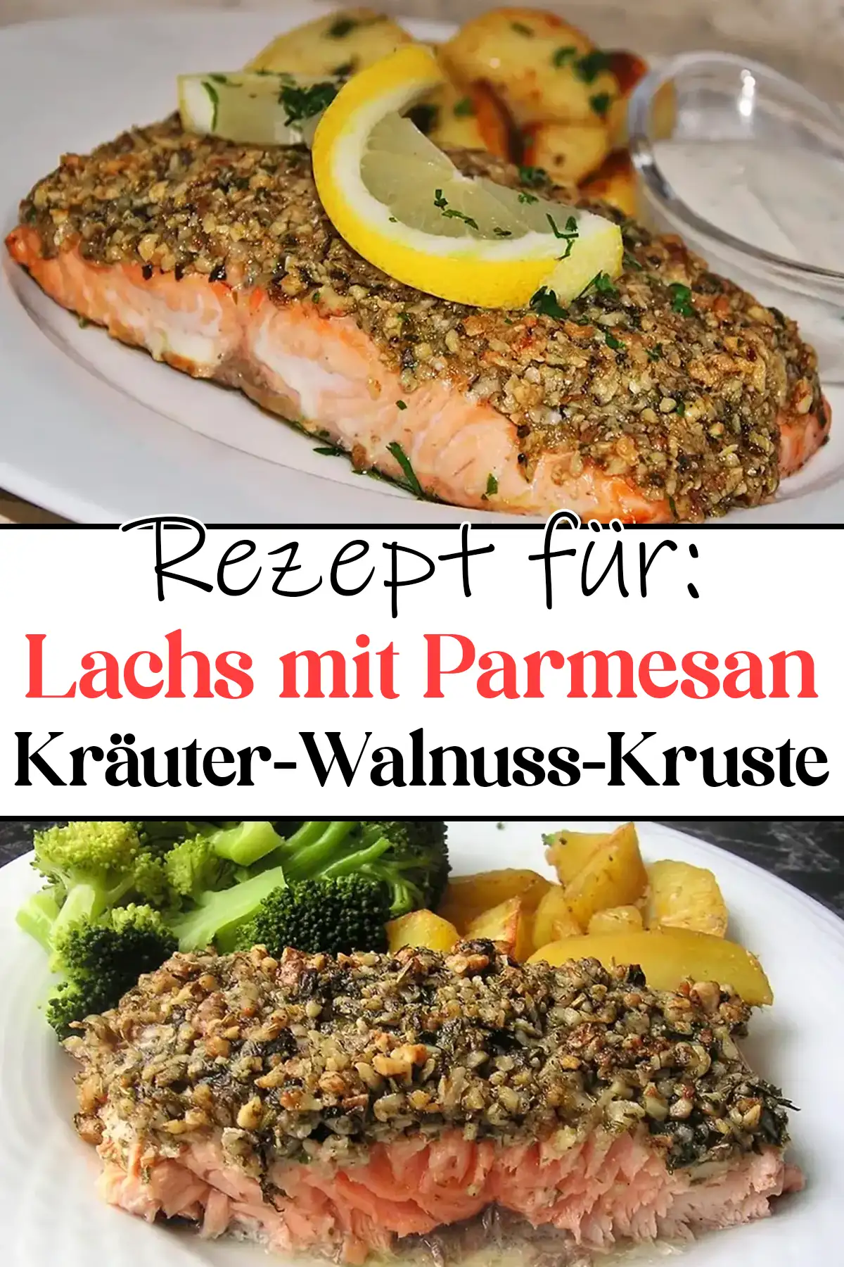 Lachs mit Parmesan-Kräuter-Walnuss-Kruste Rezept