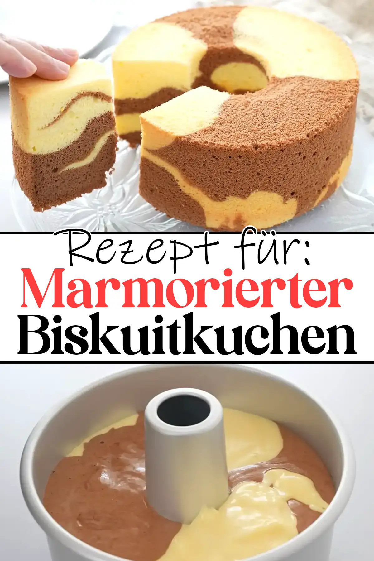 Marmorierter Biskuitkuchen Rezept Einfach und Beeindruckend