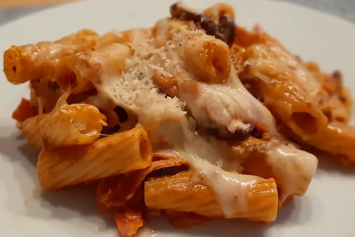 Rigatoni al forno Rezept mit Hackfleisch und Schinken