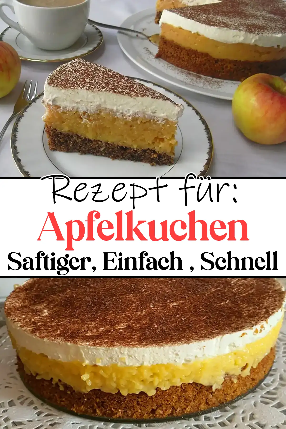 Saftiger Apfelkuchen, Einfach und Schnell