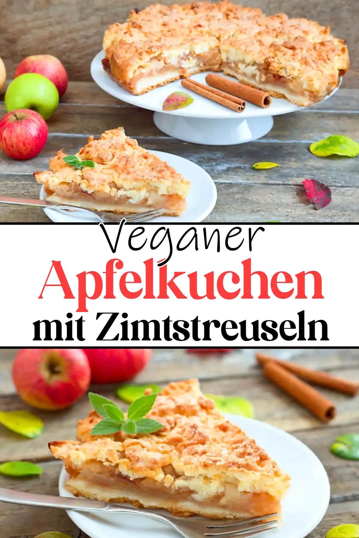 Veganer Apfelkuchen mit Zimtstreuseln Rezept